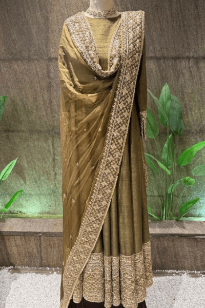 Olive Green Anarkali