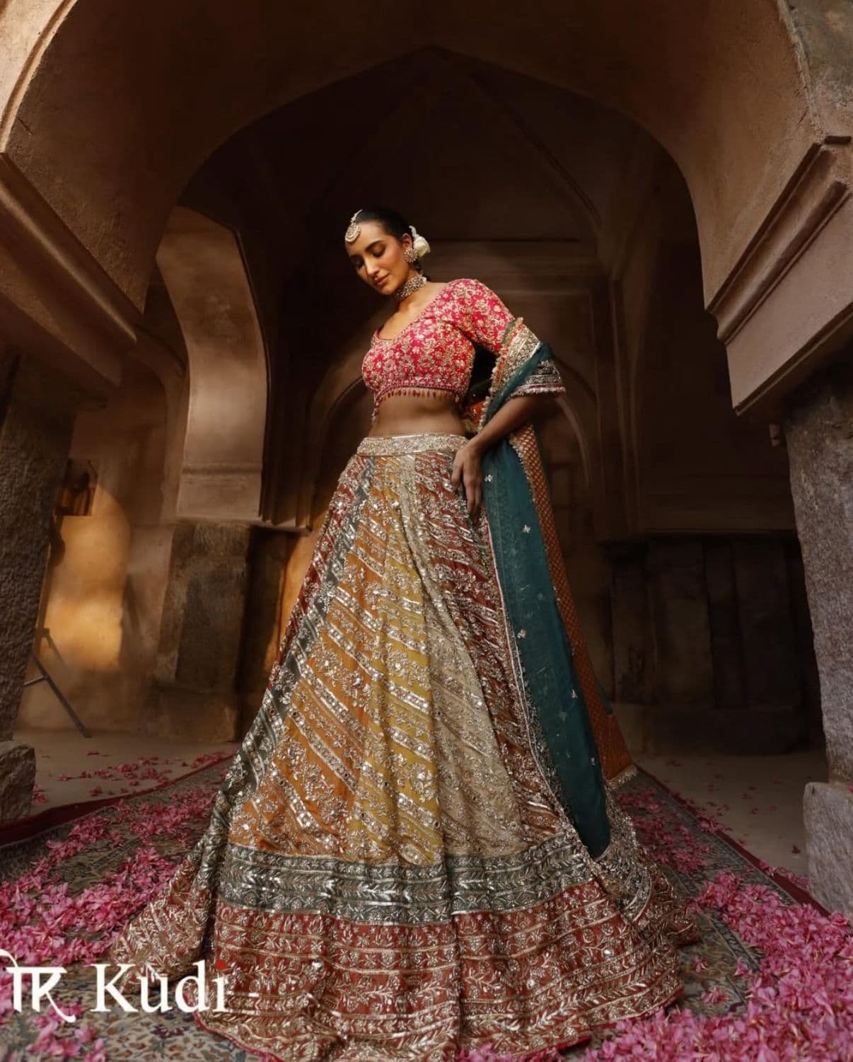 Multi Colour Bridal Lehenga - view 2