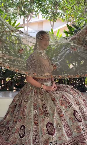 Bridal Pista Green Lehenga thumbnail 2