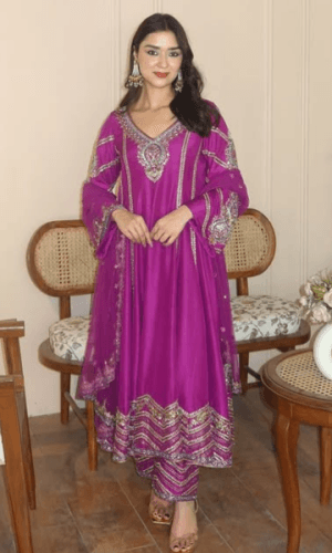 Purple Anarkali thumbnail 1