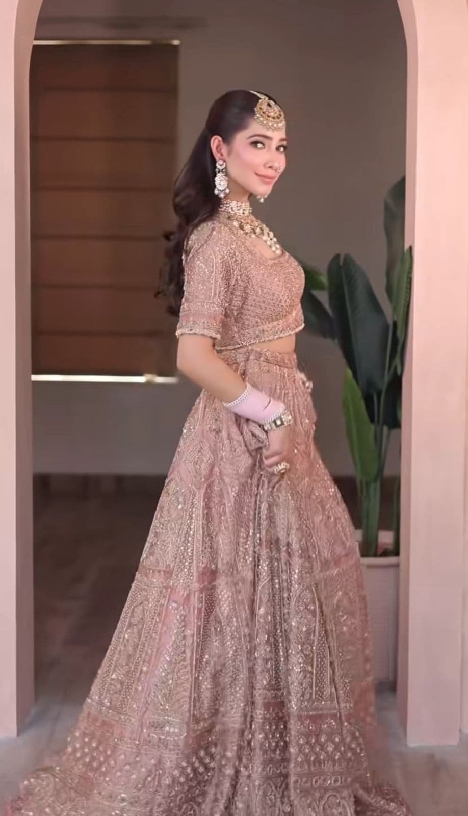 Pink Tissue Lehenga - view 2