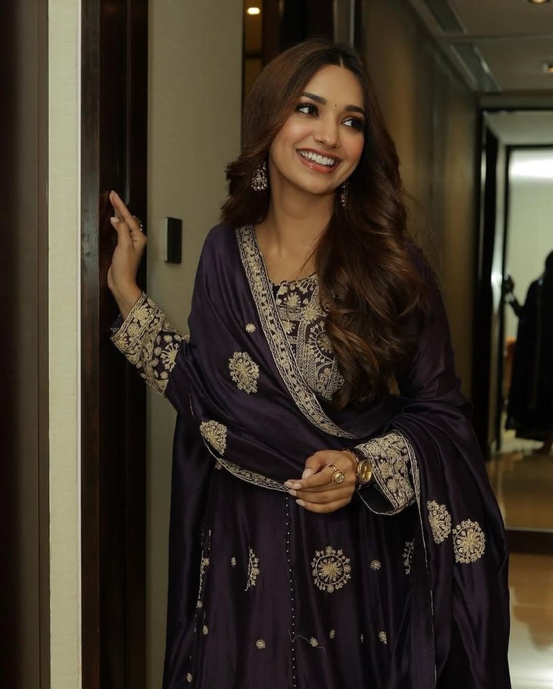 Deep Purple Anarkali - view 1