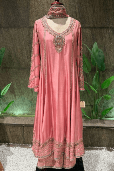 Pink Anarkali - view 1