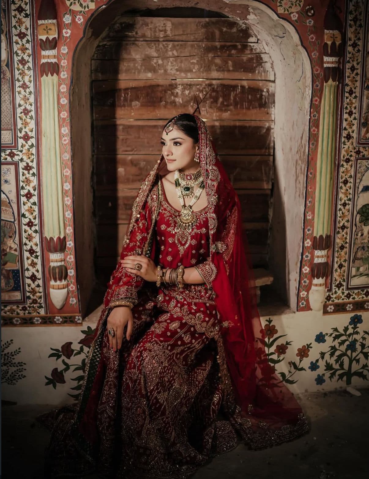 Bridal Maroon Sharara - view 2